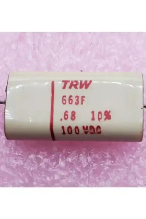 Bargain TRW - TRW663F - 863VW.68-100-1- Metalized Polyester Film - Oval 0.68UF 100V Capacitor