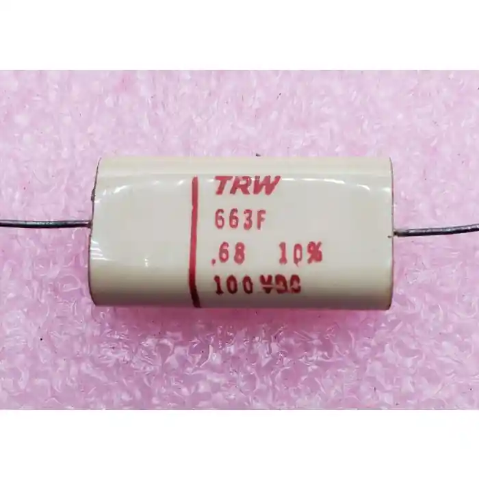 Bargain TRW - TRW663F - 863VW.68-100-1- Metalized Polyester Film - Oval 0.68UF 100V Capacitor