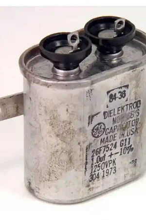 Fresh Stock General Electric - 26F7524 - Capacitor, oil-filled. 1uF 400VAC, 1250VDC.