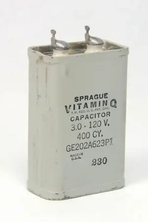 General Electric - 24F678 - or Equivalent Sprague Vitamin Q GE202A623P1 - Capacitor, Oil-Filled. 3uF 120VAC 400 cycle. Top Pick