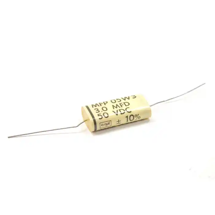 Cornell Dubilier - CDE - MFP05W3 - 3uF 50VDC - Capacitor, Polyester Film & Foil. 3uF 50V. Clearance