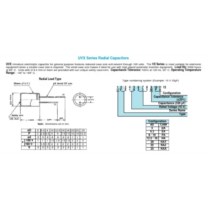 Exclusive NICHICON - UVX1H4R7MDA1TD - Electrolytic. 4.7uF 50V. Radial Leads, Package of 5.