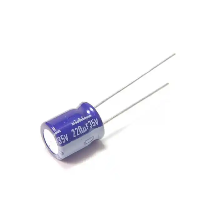 Certified NICHICON - UVX1U221MPA - Electrolytic. 220uF 35V. Package of 10.