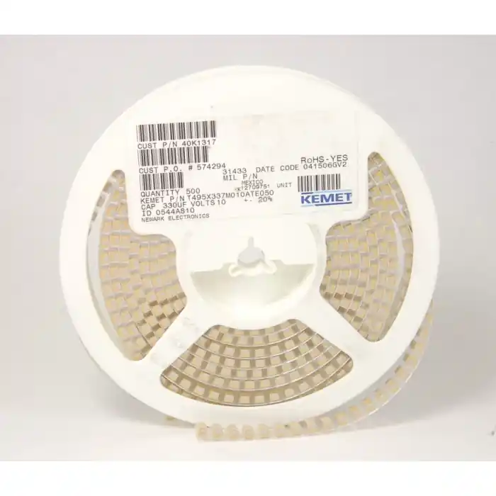 KEMET ELECTRONICS - T495X337M010ATE050 - Capacitor, Tantalum. 330uF 10V. SMD, Package of 10. Free Shipping