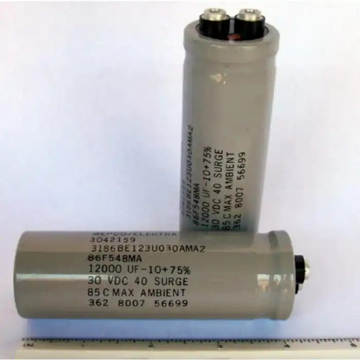 Mepco/Electra - 3186BE123U030AMA2 - 12,000uF 30VDC Electrolytic Capacitor Original