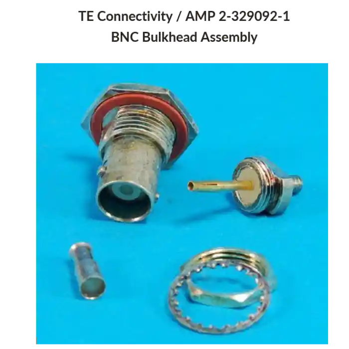 One Day Deal TE Connectivity AMP - 2-329092-1 - Connector Kit, BNC RF. BHD Jack, Bulkhead Assembly.