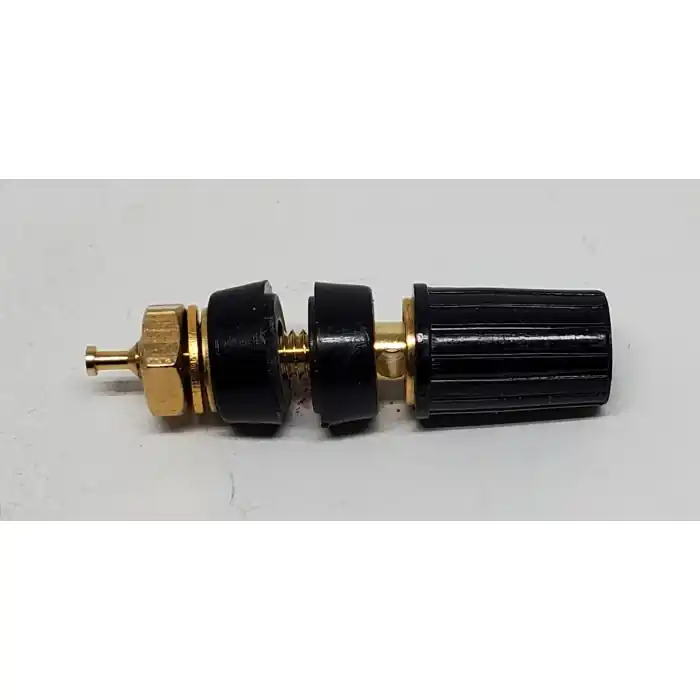 Mueller - BU-P3770-0 - Commercial Binding Post, Test Jack. Black Deluxe 5-Way Connector, Gold Plated Tellurium Copper. Exclusive