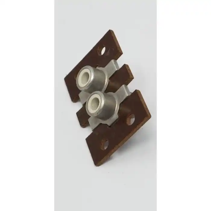 Place Order Unbranded - Vintage RCA Audio Panel Mount Strip 2 Way Female Audio Coaxial Connector Socket