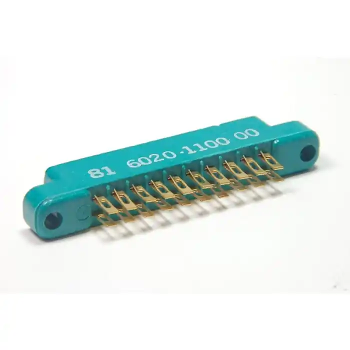 Unidentified MFG - 6020-1100 - 81-6020-1100 - Gold Slot Solder terminals, PCB Edge Connector 10 Position X2 = 20 Pin. Top Pick
