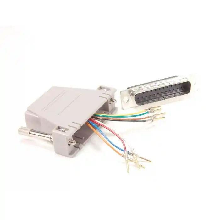 Sale L-Coms - KJ8-25P - RA258M - Male DB 25 Pin Socket D Connector to KJ8 Adapter.