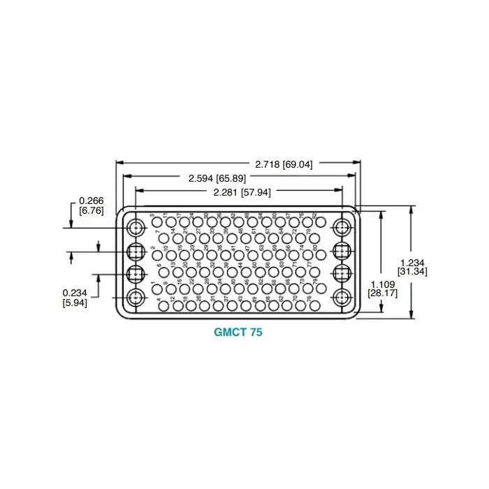Direct From Manufacturer POSITRONIC - GMCT75F8000 - Connectors, Rectangular. 75 Position Female.