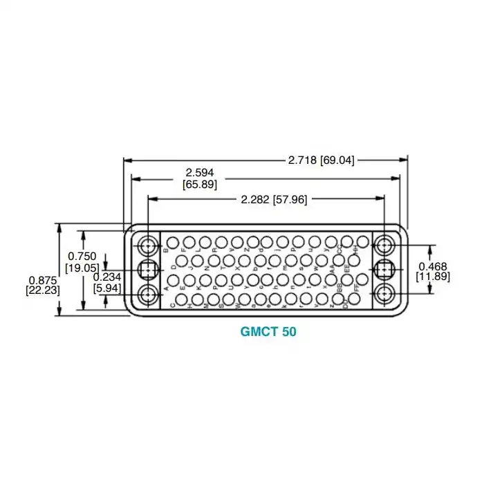 POSITRONIC - GMCT50M0G0000 - Connectors, Rectangular. 50 Position Male. Warranty Included