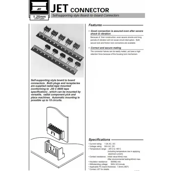Mega Sale JST - JET Connector - 15P-JET (LF) (SN) - Connector. Male 15 Pin, Board to Board Plug.