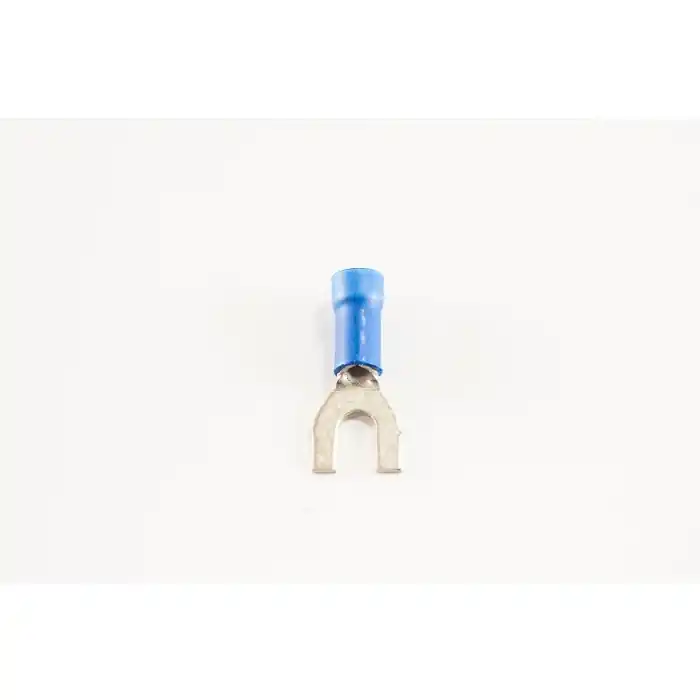 Crafted Vaco Products - C-63308 - Connector, solderless terminal. Fork/Spade #8, 16-14AWG. Blue. Package of 100.
