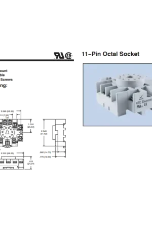 Fan Favorite NTE Electronics Inc. - R95-114 - Connector, relay socket. 11 Pin octal.