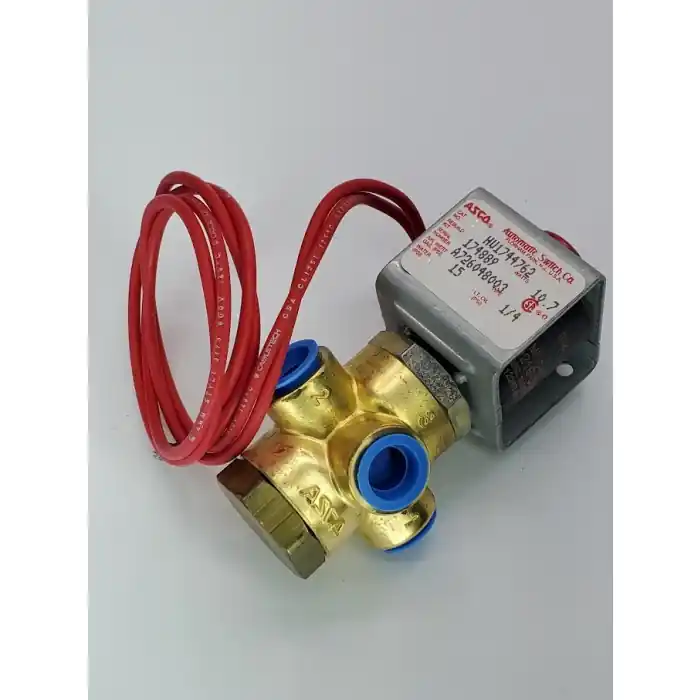 Place Order ASCO - Automatic Switch Co - HV1744762 - Red Hat - 3-Way Solenoid Valve 15PSI Air, Inert Gas, Water, 1/4"NPT 120VAC