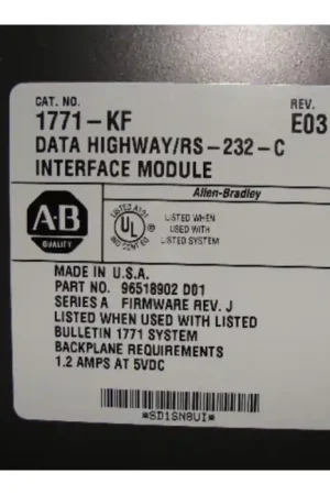 Premium ALLEN BRADLEY - AB - 1771-KF - Data Highway / RS-232-C Interface module.