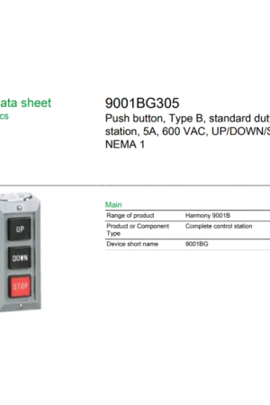 Wholesale Square D - 9001BG305 - Control Station, Double Pushbutton Switches, DPDT.