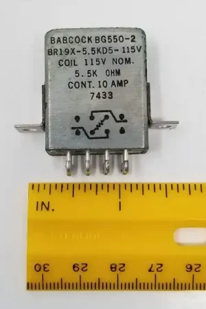Babock - BG550-2 - BR19X-5.5KD5-115V - Relay, Control, DC. Contacts: DPDT. 10A Weekend Sale