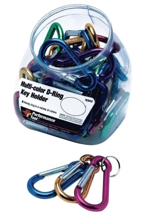 Multi-Color D-Ring Key Holders - 30 Individual Pcs - Wilmar - Performance Tool Latest
