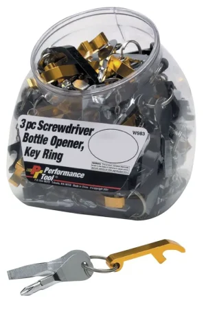 Premium 50 Individual Bottle Openers / Screwdriver / Key Ring - Wilmar - Performance Tool
