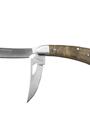 Top Rated 3.5" 2 Blade Folding Knife with Burl Wood Handle - Sarge