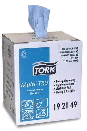 Price Drop Tork Multi T-50 Wiper, Center Pull, Blue - SCA Tissue