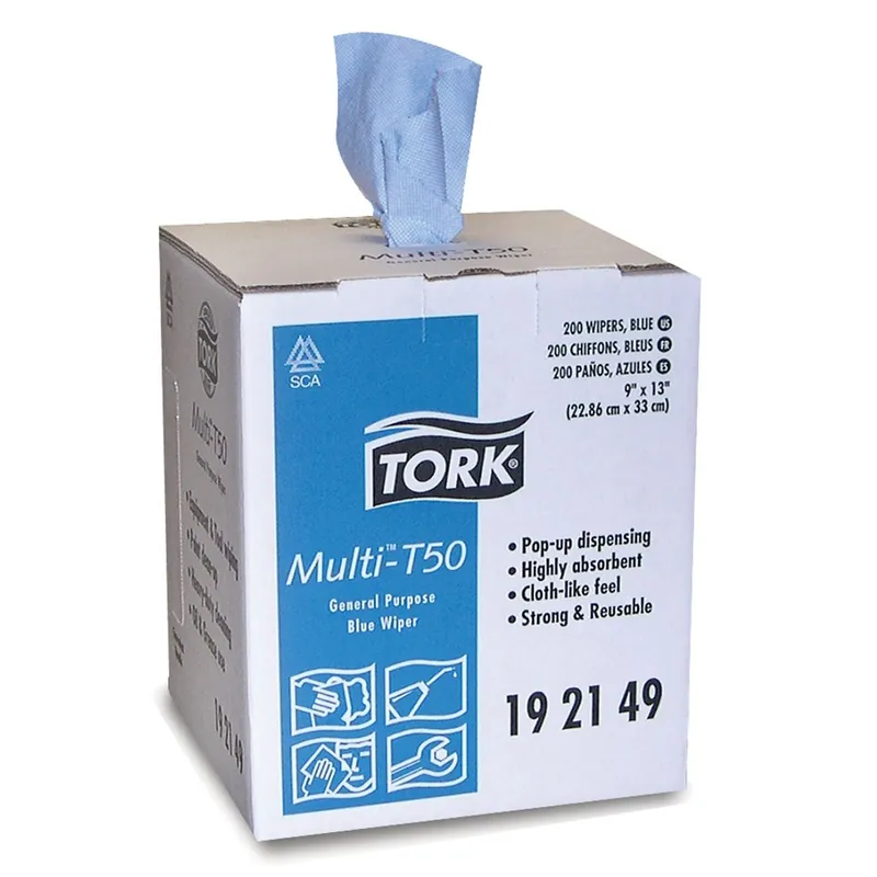 Price Drop Tork Multi T-50 Wiper, Center Pull, Blue - SCA Tissue