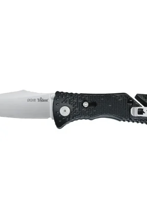 Money Back Guarantee Trident Folding Knife w/ Satin Polish Blade - 3.75 In - Sog Specialty Knives
