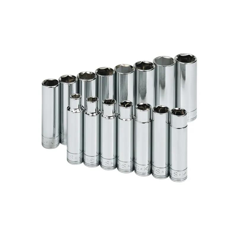 1/2 In Drive 6 Pt Deep Metric Socket Set - 15 Pc - SK Hand Tool Buy Direct
