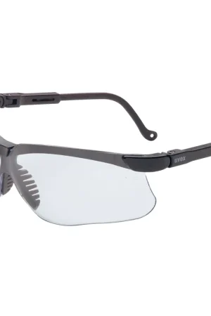 Genesis Glasses - Black Frame / Clear Lens w/ Anti-Fog Coating - Uvex Genuine