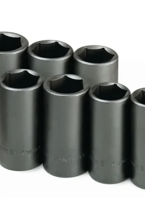 1/2 In Drive Axle Nut Deep Impact Socket Set - 7-Pc - SK Hand Tool Flash Sale