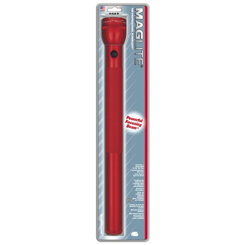 Money Back Guarantee Flashlight - 6 D-Cell - Red - Mag Instrument