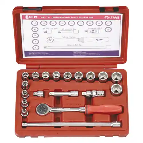 Bargain 19PC 3/8" Dr. Metric Hand Socket Set - Genius Tools