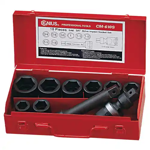 Must Have 10PC 3/4" Dr. Metric Impact Socket Set - Genius Tools