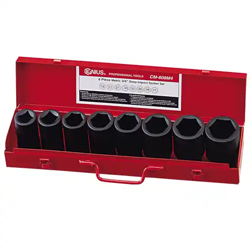 8PC 3/4" Dr. Metric Impact Socket Set - Genius Tools Buy Today
