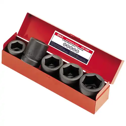 Same Day Shipping 5PC 1" Dr. Metric Impact Socket Set - Genius Tools