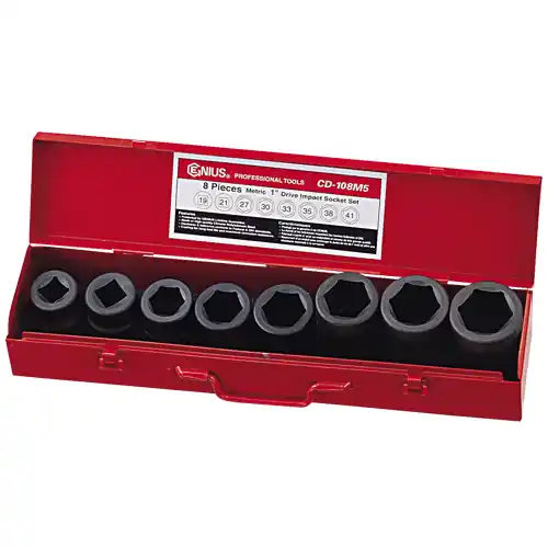 Holiday Sale 8PC 1" Dr. Metric Impact Socket Set - Genius Tools