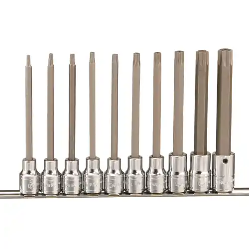 1/2" Drive Tamperproof Star Bit Socket Set 10 Pc - Genius Tools Limited Time