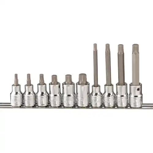 1/2" Drive Triple Square Bit Socket Set 10 Pc - Genius Tools Original