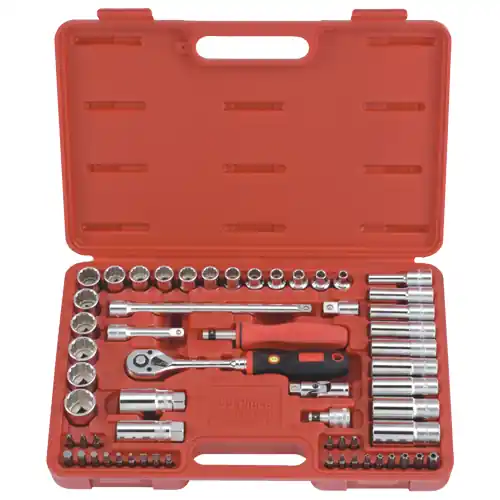 Shop Now 59PC 3/8" Dr. Metric Hand Socket(12Pt.) & Bit Set - Genius Tools