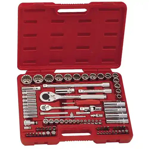 High Quality 87PC 1/4 & 1/2" Dr. Metric Hand Socket (12Pt.)& Bit Set - Genius Tools