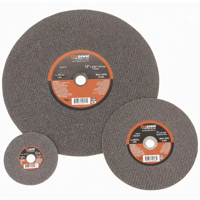Stationary Chop Saw Abrasive Wheel 14 x 3/32 x 1 Inch - Firepower Limited Edition
