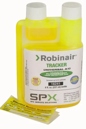 Hassle-Free Returns Tracker Universal A/C Fluorescent Dye R134A & R1234YF 8 Oz - Robinair