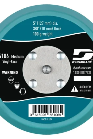 5" (127 mm) Dia. Non-Vacuum Disc Pad, Vinyl-Face - Dynabrade Buy Online