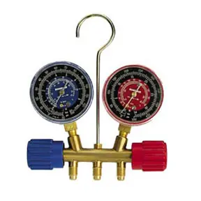 R22/134A Standard Side Wheel Manifold Set w 1/4" Fitting, Three - Robinair Price Cut