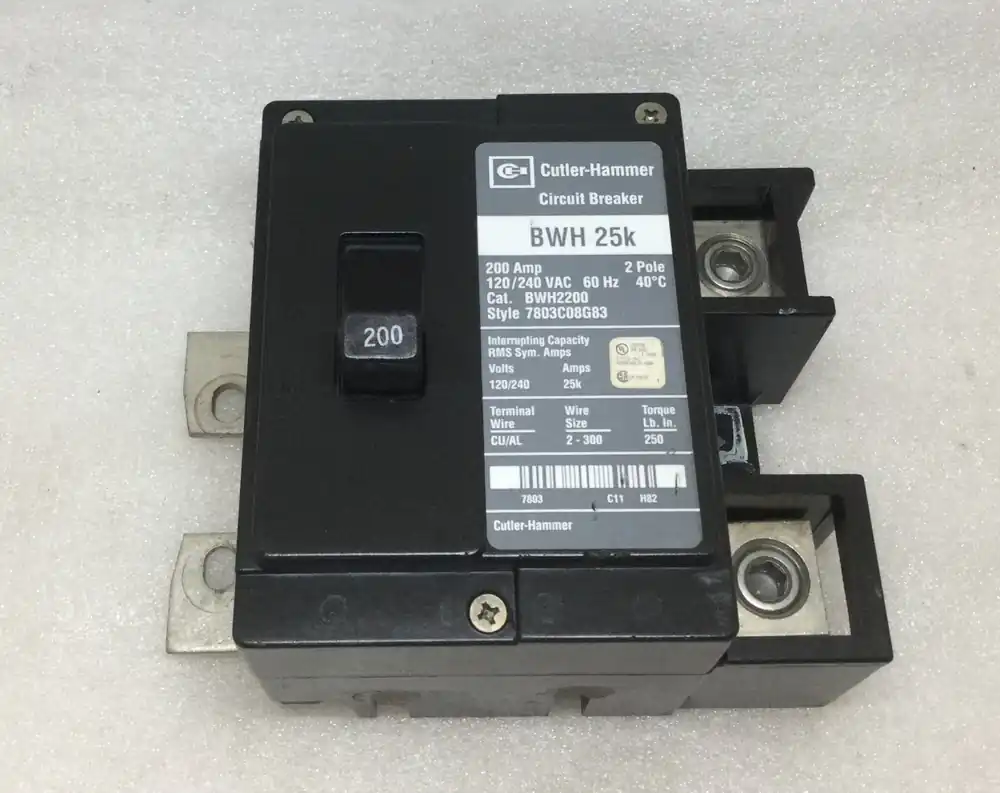 Deal Eaton/Cutler Hammer BWH2200 BWH 25k 200 Amp 2 Pole 120/240v Circuit Breaker