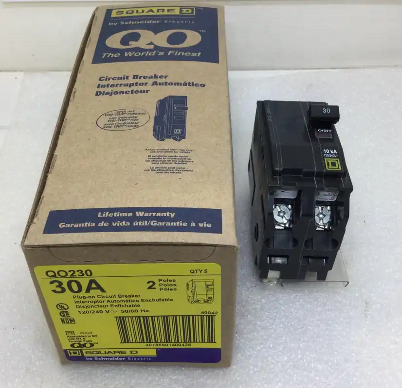 Editor’s Pick Square D QO230 30 Amp 2 Pole 120/240V Circuit Breaker - Yellow Face