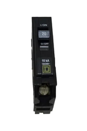 Super Sale Square D QOB120 20 Amp 1 Pole 120/240V Breaker - Yellow Face