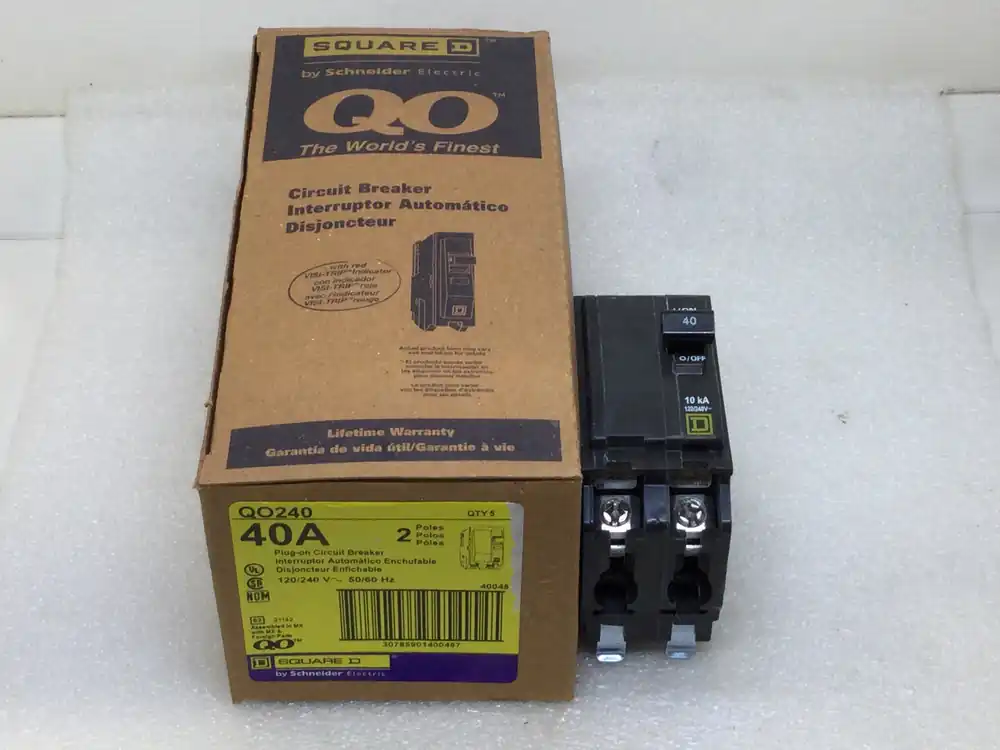 Luxury Square D QO240 40 Amp 2 Pole 120/240V Circuit Breaker - Yellow Face